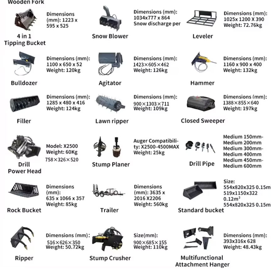 Compact Skid Steer Loaders Front Mini Loaders
